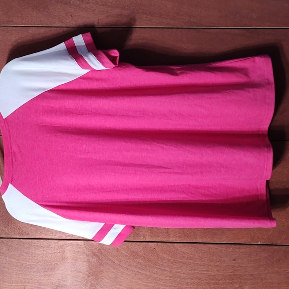 Hot Pink and White Sporty Tee - Picture 4 of 4